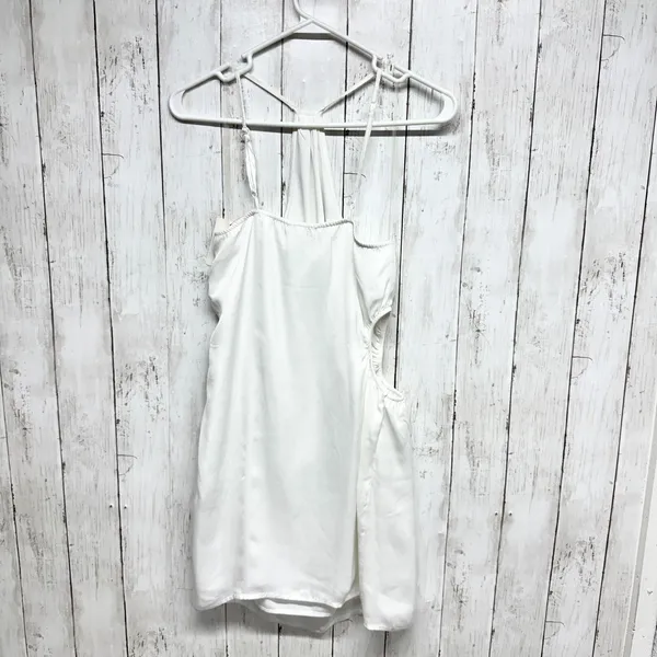 New American Eagle Dress Women Size Medium White Halter Mini Slip Side Ruching‎ - Image 7