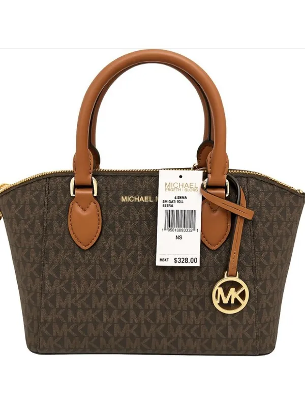 Michael Kors Brown Medium Satchel Gold Hardware & Dual Handles - Image 6
