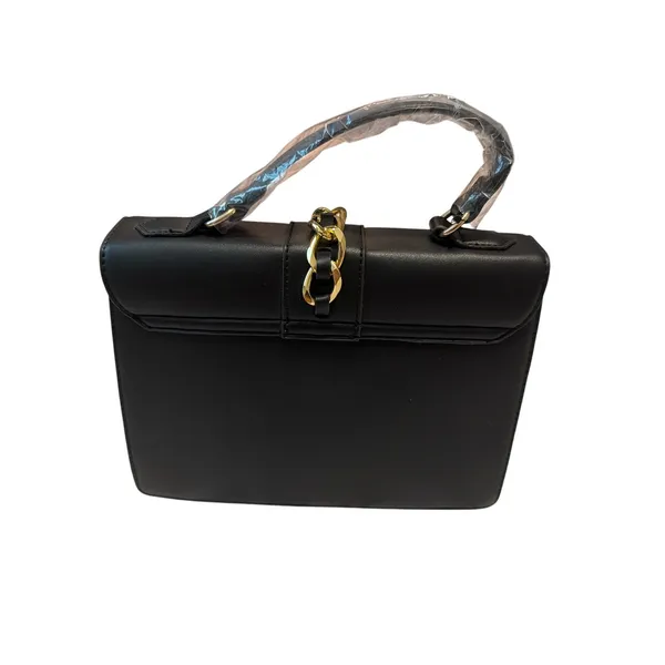 NWT Badgley Mischka Studded Top-Handle Crossbody Bag Black Faux Vegan Leather - Image 5