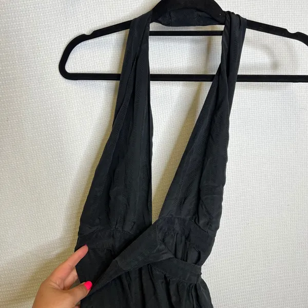 Reformation Large Black Maxi Dress Halter Neck Sleeveless Formal‎ Party Cocktail - Image 5