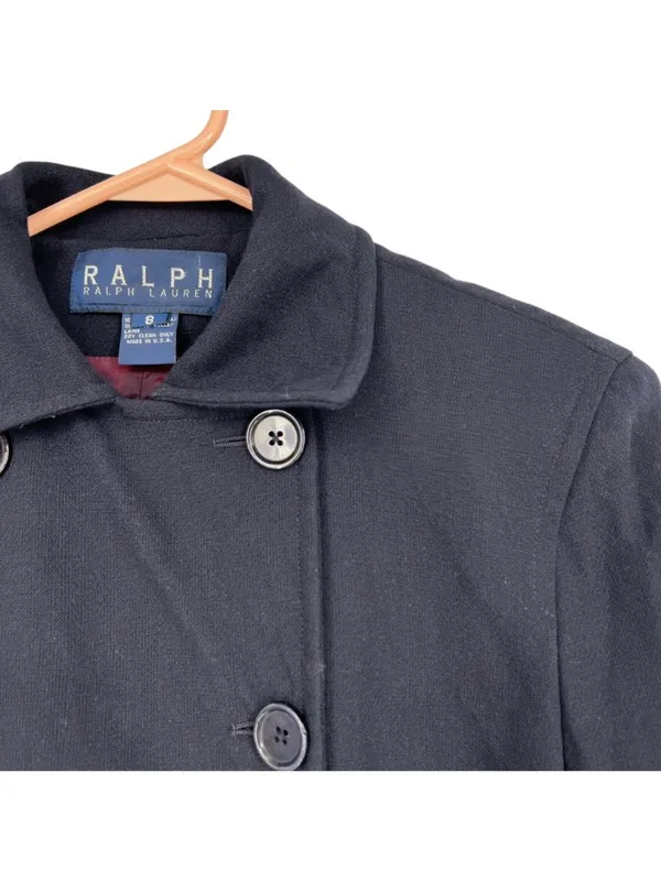 Ralph Ralph Lauren Vintage Double Breasted Wool Peacoat Jacket Navy Blue Size 8 - Image 13
