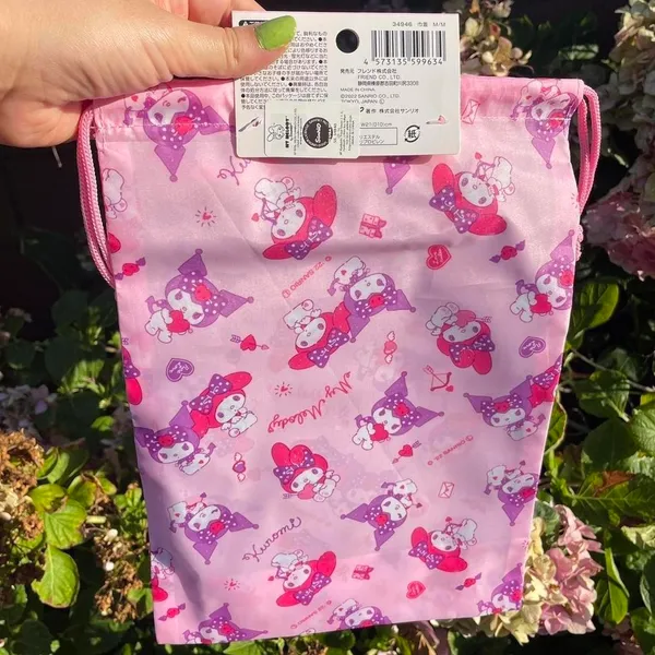 Sanrio Pink My Melody And Kuromi Drawstring Bag - Image 2