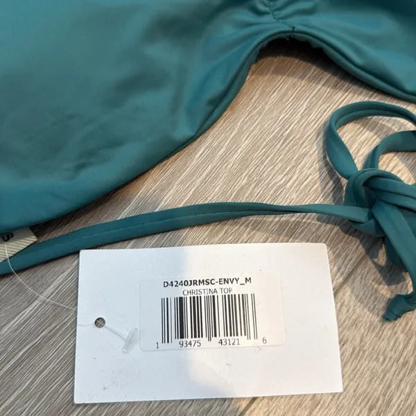 BNWT Dippin Daisys Christina Green Envy Tie Bandeau Bikini Top Size Medium - Image 6