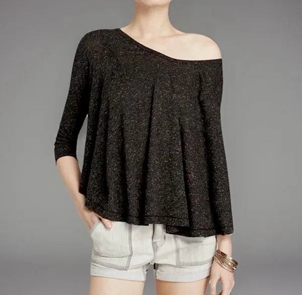 Free People We the Free NWOT Tambourine Scoop Neck Marled Gray Tee Shirt, XS - Image 6