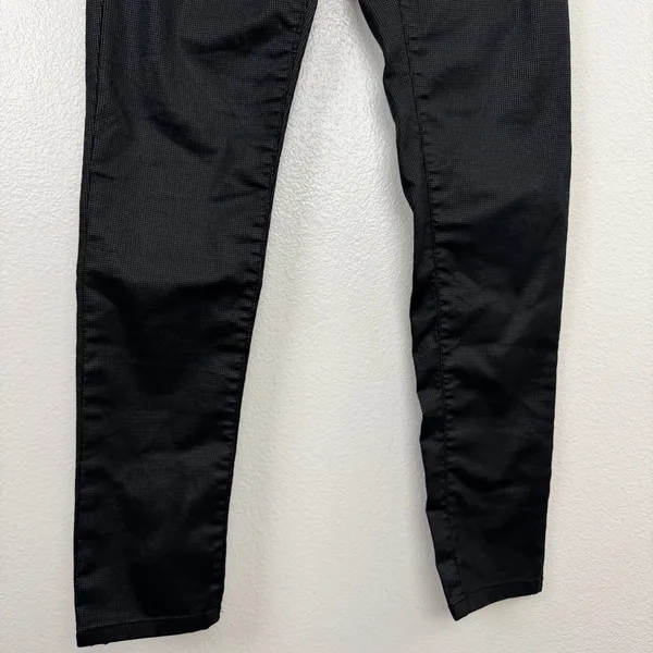 Flog Shely Pants Womens 25 Black Grid Drawstring Waist Pockets Made in Israel - Image 3
