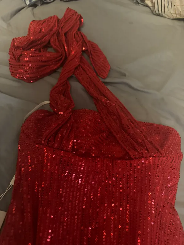 Amazon red halter sequins dress - Image 5
