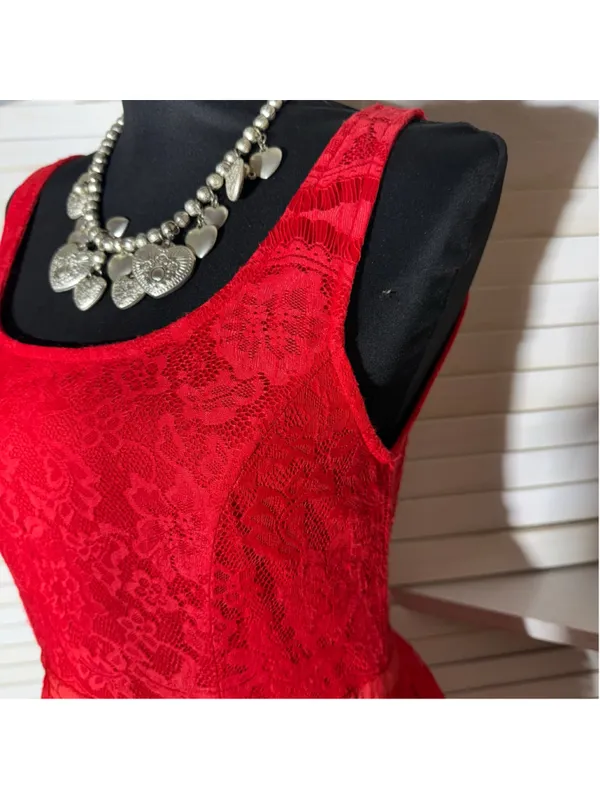Y2K style babydoll mini dress lace backless pinup coquette whimsical romantic M - Image 9