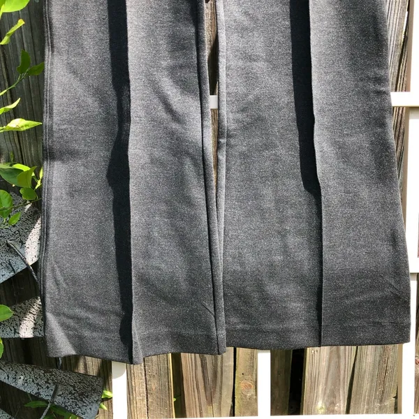SPANX Gray Pull on Perfect Flare Pants Stitched front crease size Large - Image 2