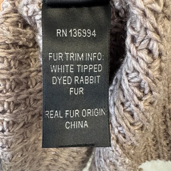 Sioni Taupe Ruffle Long Cardigan Sweater Mauve Knit Medium 90s Knee Length‎ - Image 10