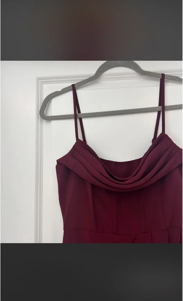 Showpo Burgundy Midi Dresssize 4 S - Image 5