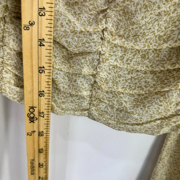 Altar'd State Top Women Large Beige Floral Ruched Cottage Fairy Romantic Boho‎ - Image 5