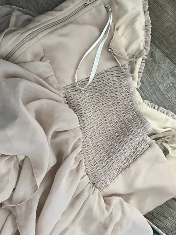Birdy Grey Lola Dress Chiffon Classic Champagne size L - Image 17