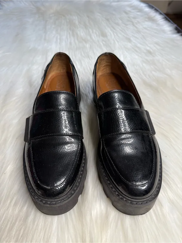 Franco Sarto Black Patent Leather Brindy Platform Loafers - Image 2