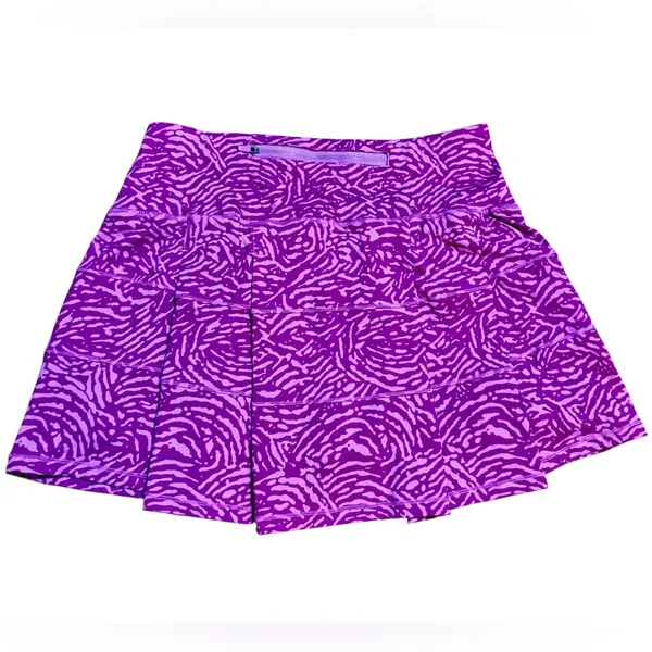 Purple & Pink Animal Print‎ Athletic Skort Built-in Shorts Size 8 - Image 2