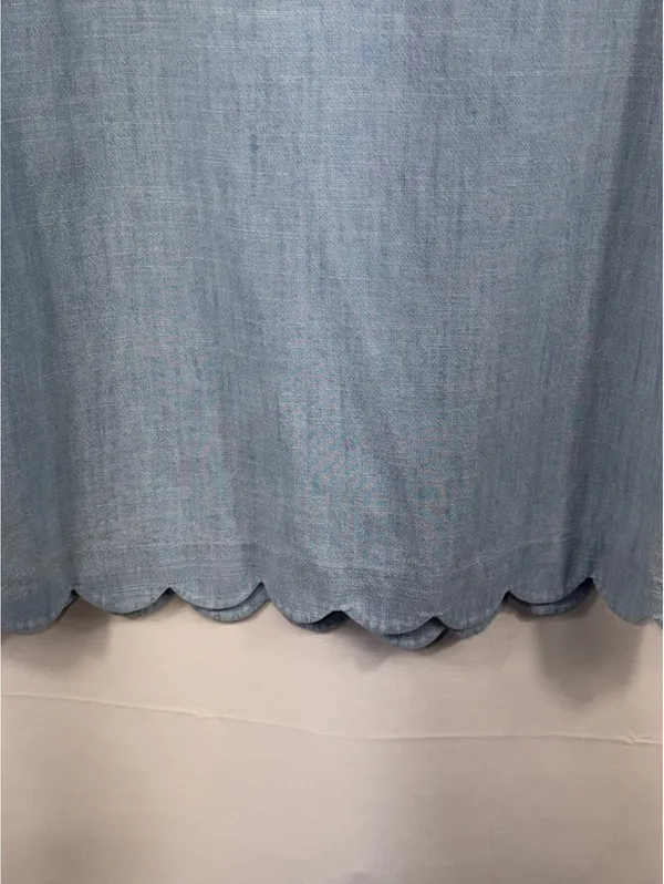J. by J.Crew Women’s Small Chambray Blue Sleeveless Scallop Hem Top - Image 4