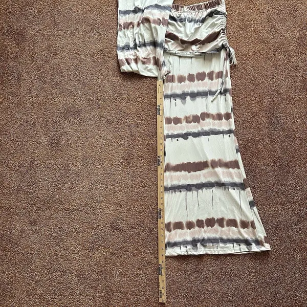 Wide Leg Pants W/Skirt Women’s XL Tie Dye Side Cinch Resort Vaca Ready Boho - Image 6