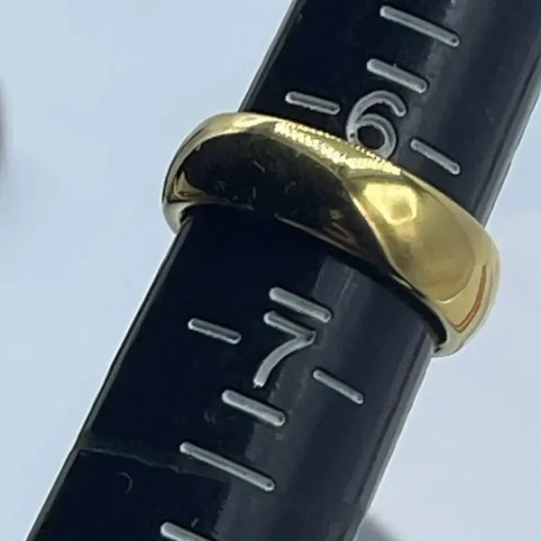Tungsten gold plated ring size 6:50 Gold - Image 4