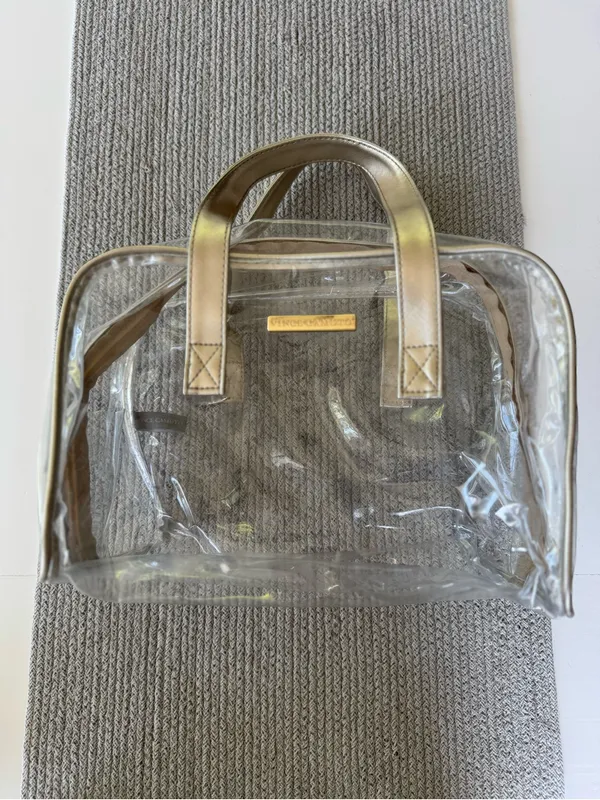 Vince Camuto Clear Bag with Metallic Gold Trim Concerts Festivals - Image 2