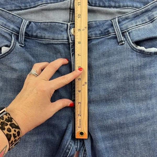 Old Navy‎ Sz 14 Jeans Wow Mid Rise Boot Cut Stretch Women's Boho Blue Denim - Image 12