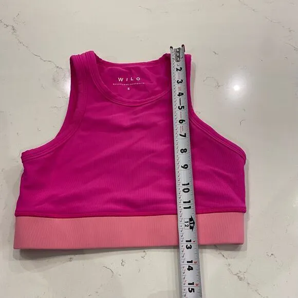 Wilo The Label Hot Pink‎ Workout Tank Top Crop Top size small - Image 6