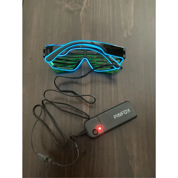 NWOT Dual-Color EL Wire Neon Rave Glasses Classic 1980s retro shutter-style - Image 4