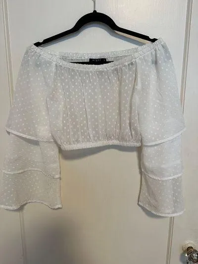 Nasty Gal Tier Me Out Off-the-Shoulder Crop Top - Image 2