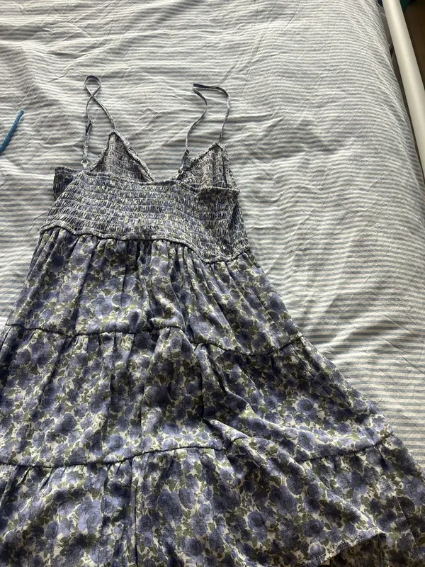 Blue and purple floral dress - Image 2
