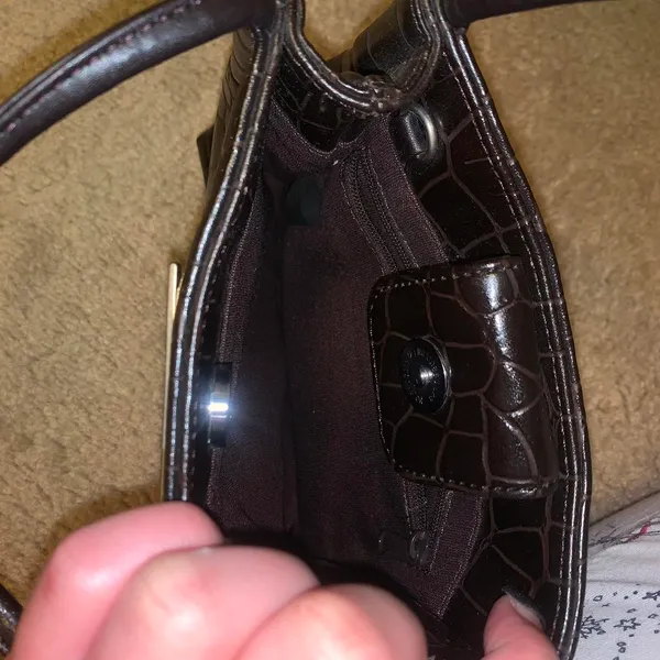 Vintage Esprit Dark Black Brown Mini Handle Bag - Image 3