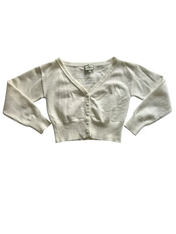 Tuckernuck Ivory Off the Shoulder Stevens Cardigan Sz S Minimalist Balletcore - Image 6