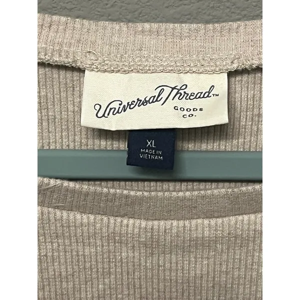 Universal Threads Womens Long Sleeve Ribbed Crop Top Beige NWT XL - Image 4