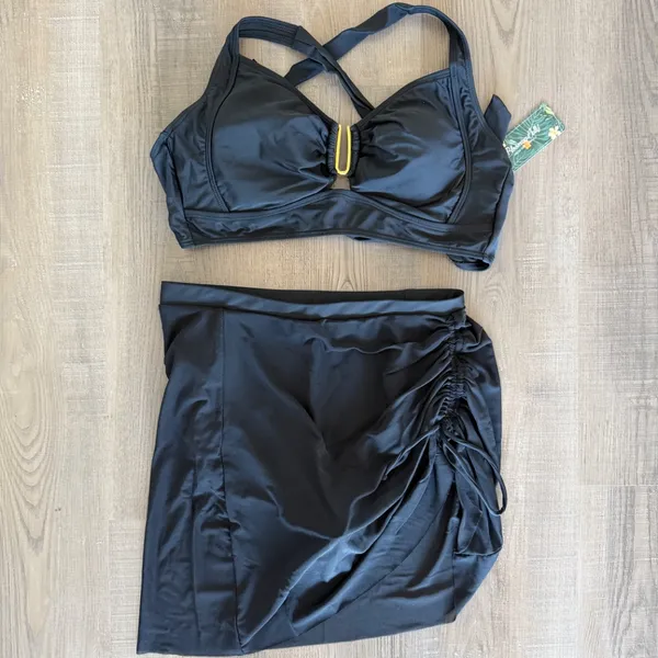 Black High Waisted Bikini Set Size 6 - Image 2