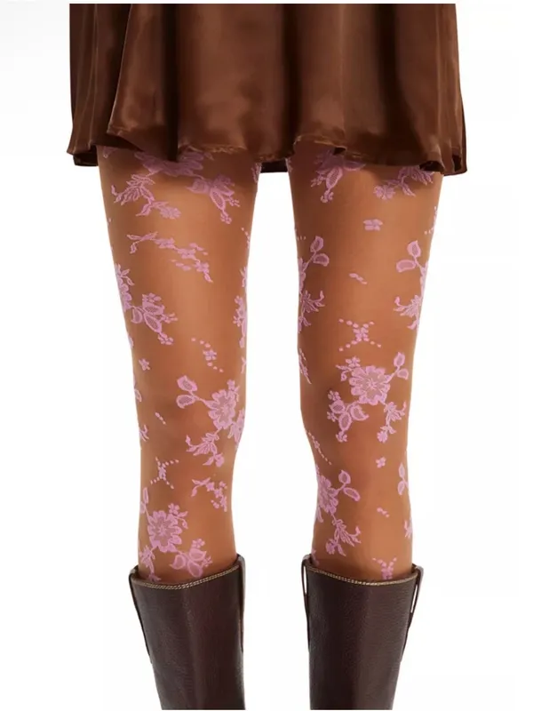 Free People Flocked Floral Tights - Image 2