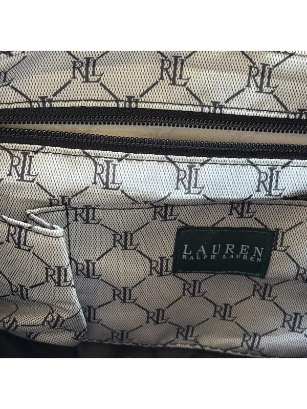 Vintage Ralph Lauren Jacquard Open Tote in Black/Silver Logo Embroidered - Image 5