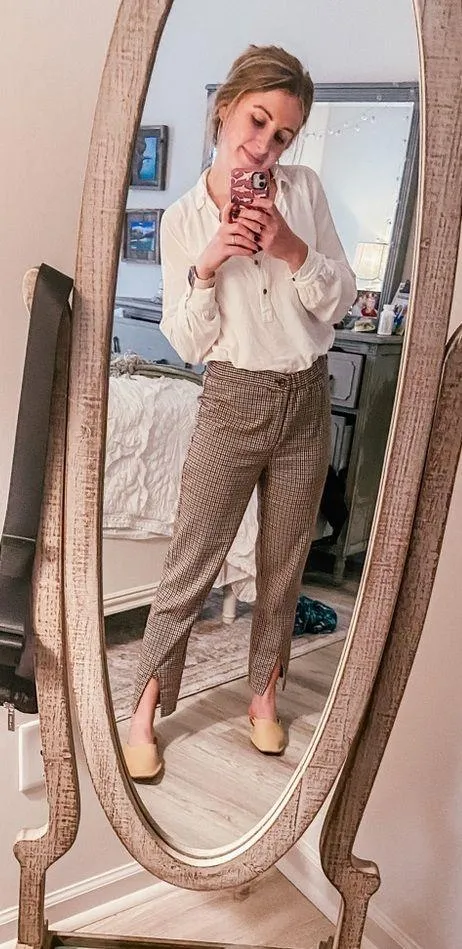 Jolt Plaid Trousers with ankle slits size 26 - Image 2