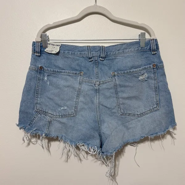 NEW We The Free Now Or Never Denim Shorts Moon Child Light Blue NWT - Image 6