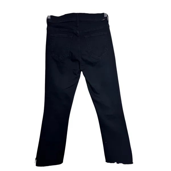 Mother The Insider Crop Step Fray Jeans in Not Guilty Black Mid Rise Size 29 - Image 14