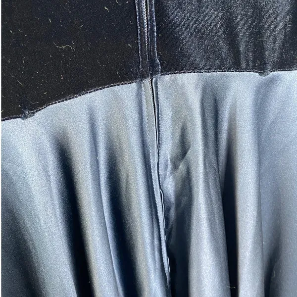 Vintage 90s Scott‎ McClintock Navy Velvet Gown Open Back Formal Dress 12 - Image 8