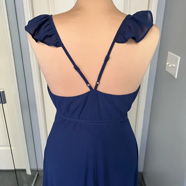 Lulus Here’s To Us Navy Wrap Maxi Dress‎ Bridesmaid Wedding - Image 8