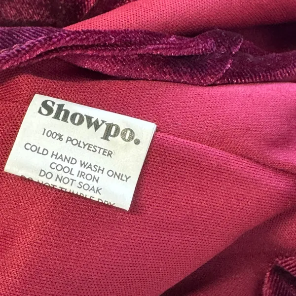 Showpo. Beyond‎ It Rushed Mini Velour Dress Burgundy Sz 4 Stretch Party - Image 9