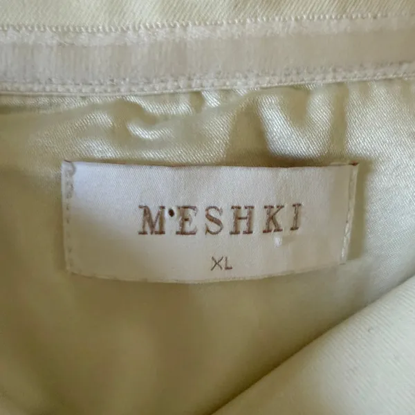 MESHKI | Cream Noelle Off-Shoulder Ivory Double-Breasted Mini Blazer Dress | XL - Image 4