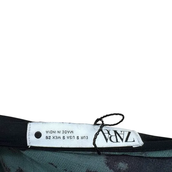 Zara Maxi Dress Tie‎ Dye Printed Chiffon Beaded Straps Green Size Small - Image 16