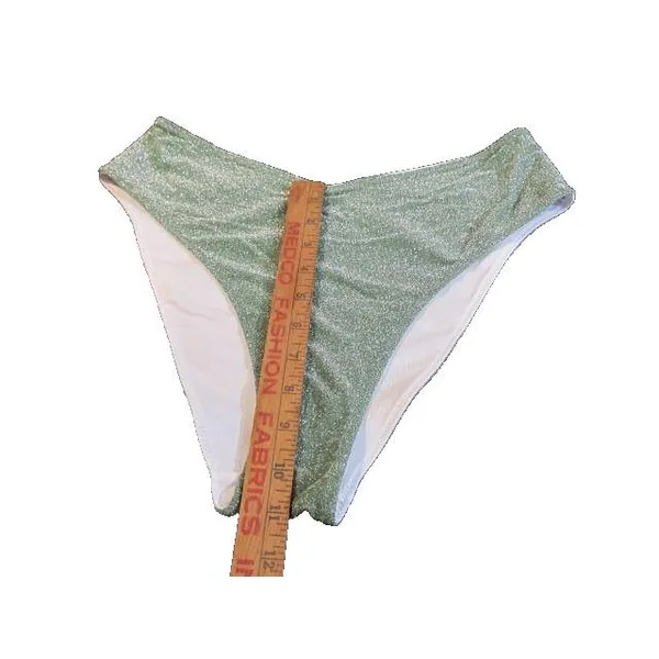 Victoria’s Secret Shimmer High‑Waist Cheeky Bikini Bottom Green Large - Image 3