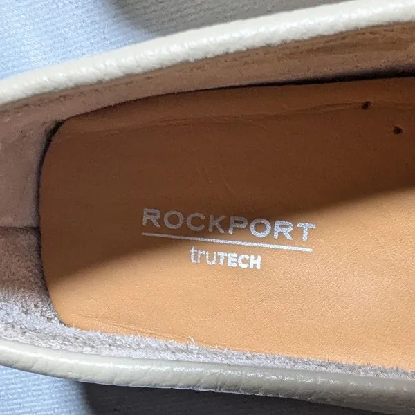 Rockport Bayview Ivory Pebbled Leather Driving Moccasin Loafers Sz 7.5 NWB - Image 4