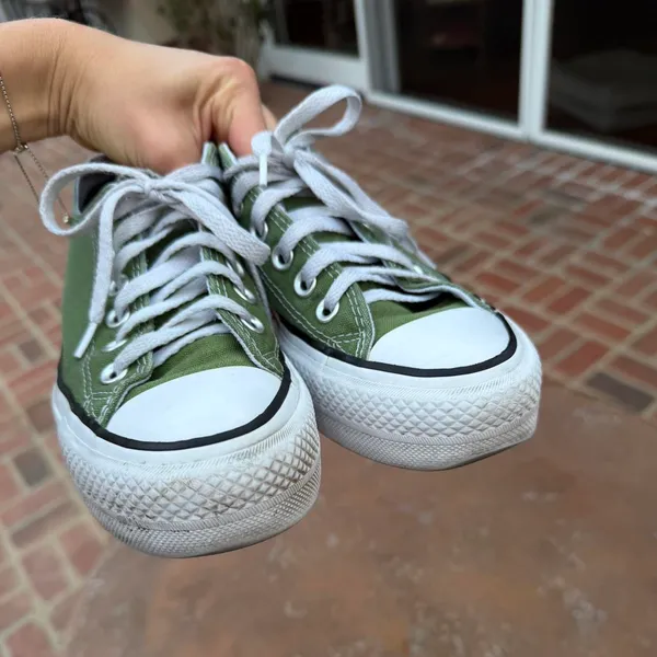 Converse All star platform green low top trainer sneakers sz 5.5 women’s - Image 4