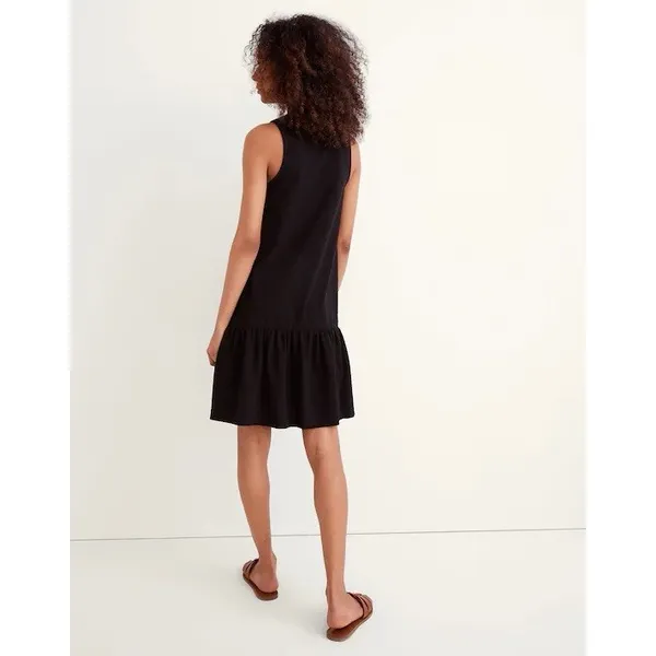 Madewell Women's Brightside Ruffle Hem Tank Mini Dress sz S Black - Image 3