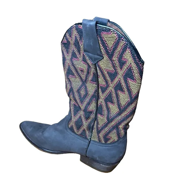 Vintage 80s 90s Guess by Georges Marciano Southwestern Tapestry Cowboy Boots 9 - Image 2