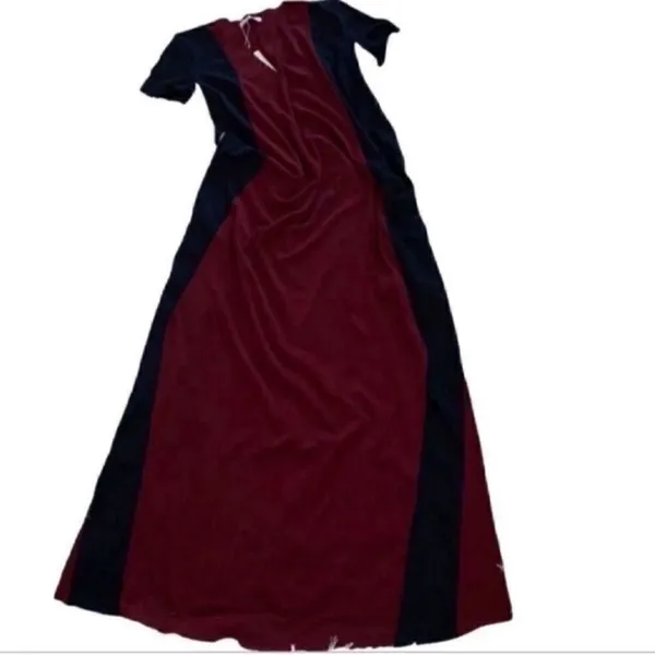 Zara Color Block Burgundy & Black Maxi Dress(Size Small) - Image 5