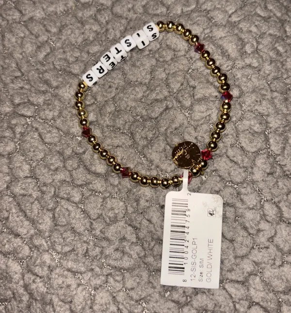 BaubleBar NWT Little Words Project - SISTERS Gold Filled and Crystal - Image 3