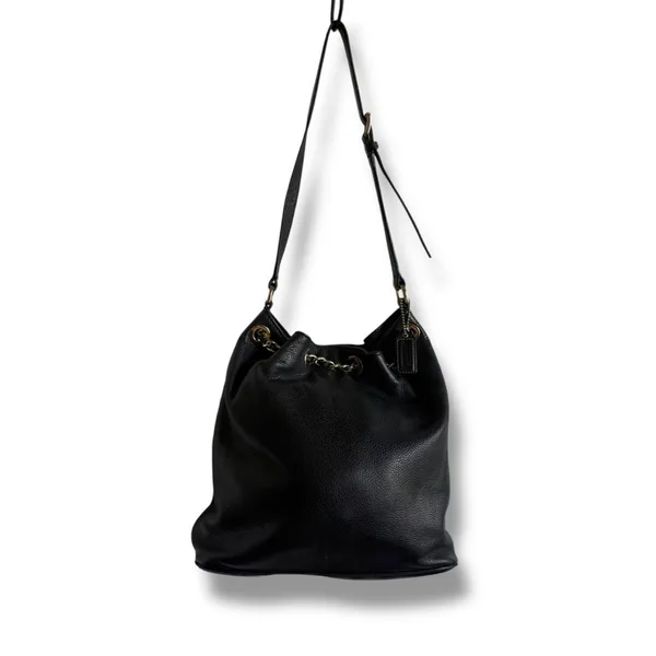 MICHAEL Michael Kors Black and Gold Shoulder Bag with‎ Chain Detail Bucket - Image 5