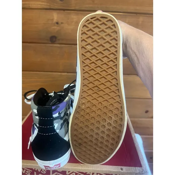 Vans Unisex sk8 hi-rise camo black/purple Womans Sz 9 - Image 4
